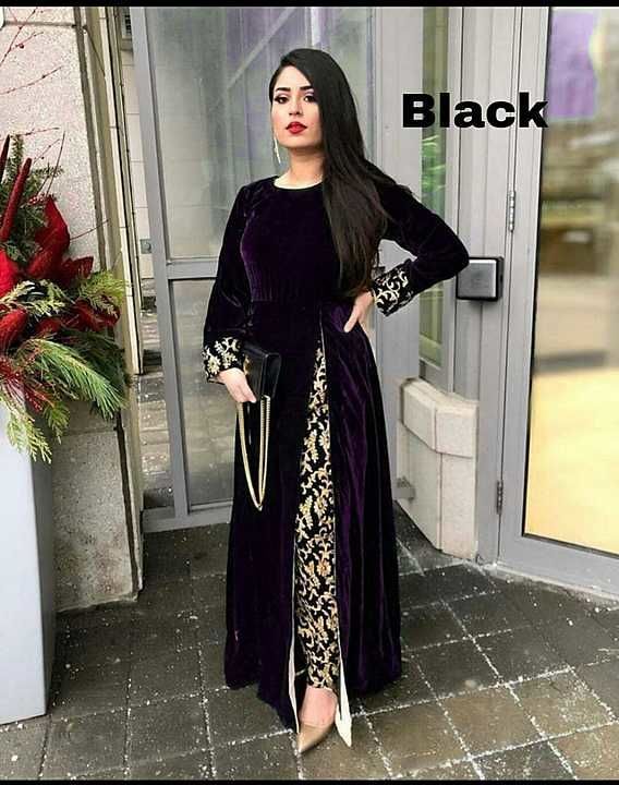 Side slit kurti with brocade pant. uploaded by business on 11/5/2020