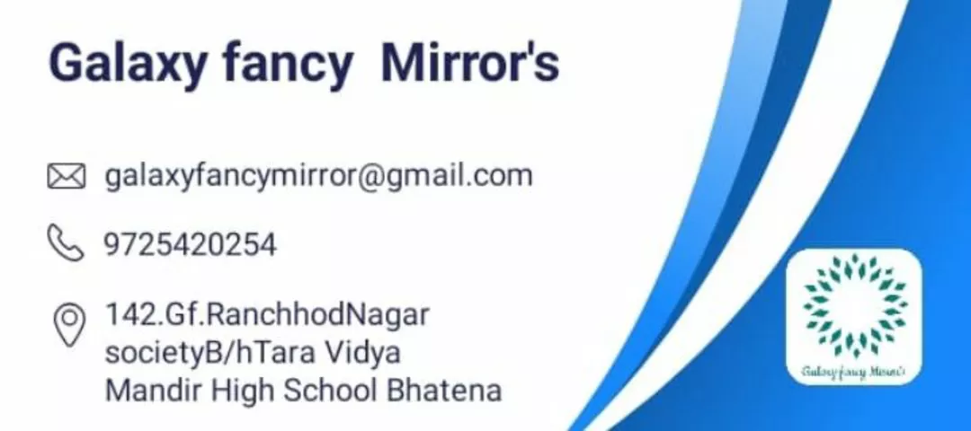 Visiting card store images of Galaxy Glass,Galaxy Fancy Mirror's 