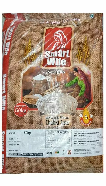 Post image Today rate Chakki atta Brand :- smart wife                2401rs per quintal Packing 25kg2550rs per quintal packing 5kg and 10kgF.O.R ALL OVER AHMEDABADMINIMUM QUANTITY 25TON PAYMENT TERM :-100% ADVANCE MORE DETAILS CALL 9979535665THANK YOU