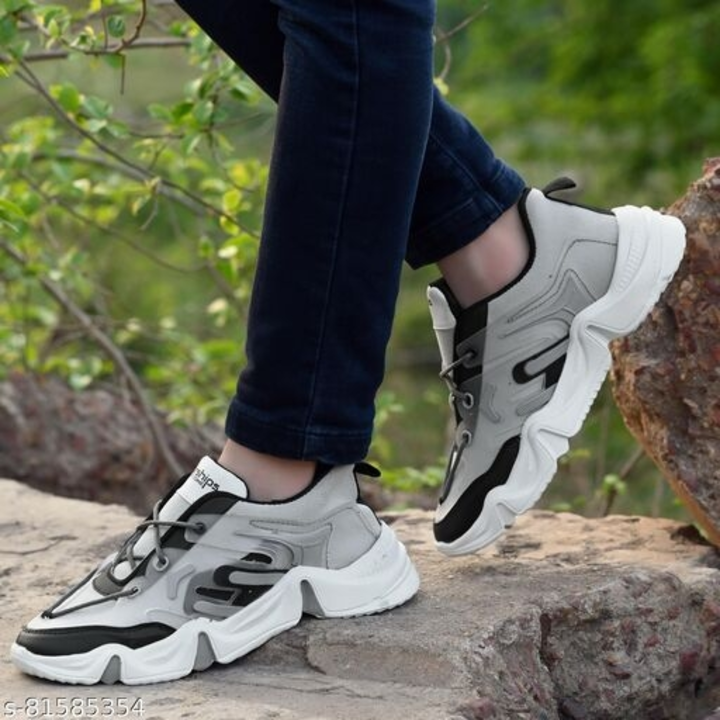 🎉📣 Lazy21 Material::Mesh Grey 🤍 Comfort And Fashionable Slip On Lace up Trendy Men Sports Shoes  uploaded by .lazy21.com on 6/25/2022