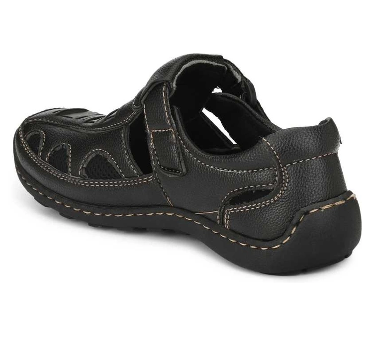 Lazy21 🥳 Synthetic Leather Black 🖤 Comfort Velcro Fashionable  Attractive Daily Wear Roman Sandals uploaded by .lazy21.com on 6/25/2022