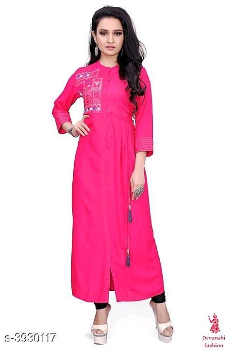 Women's Embroidered Rayon Kurtis

Fabric: Rayon
Sleeve Length: Three-Quarter Sleeves
Pattern: Embroi uploaded by business on 11/5/2020
