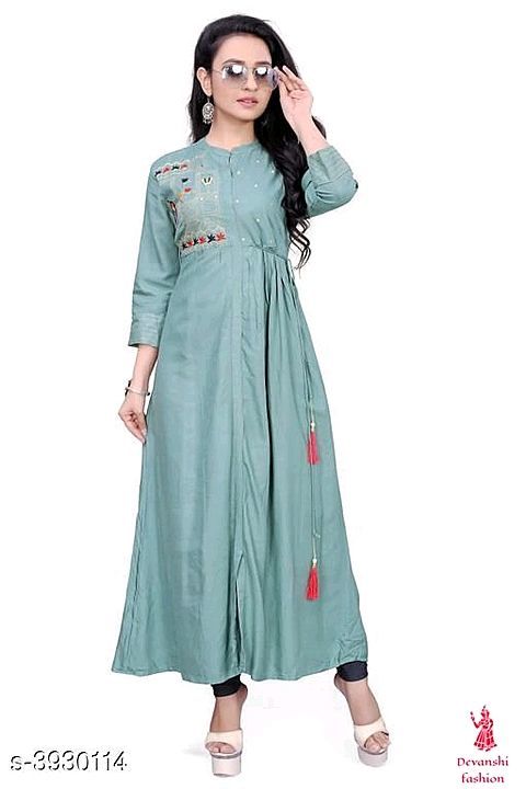 Women's Embroidered Rayon Kurtis

Fabric: Rayon
Sleeve Length: Three-Quarter Sleeves
Pattern: Embroi uploaded by business on 11/5/2020