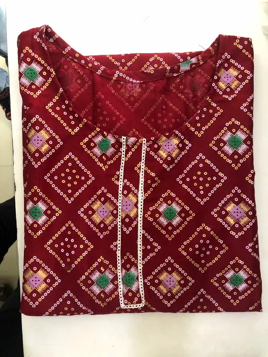Cotton gold print kurti  uploaded by business on 6/25/2022