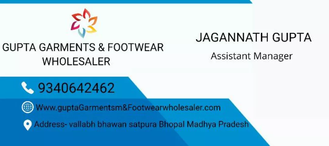 Visiting card store images of Gupta Garment 1st Copy Brand Wholesale 