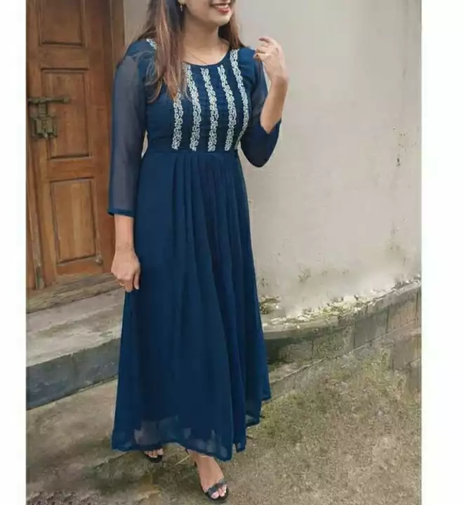 *Party wear embroidery work long kurti*

 uploaded by business on 6/26/2022