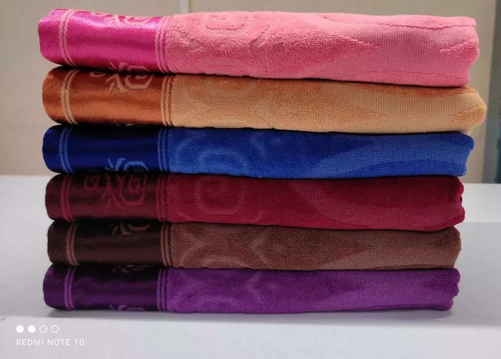 Bath towel velvet finish uploaded by Geetanjali Textiles on 6/26/2022