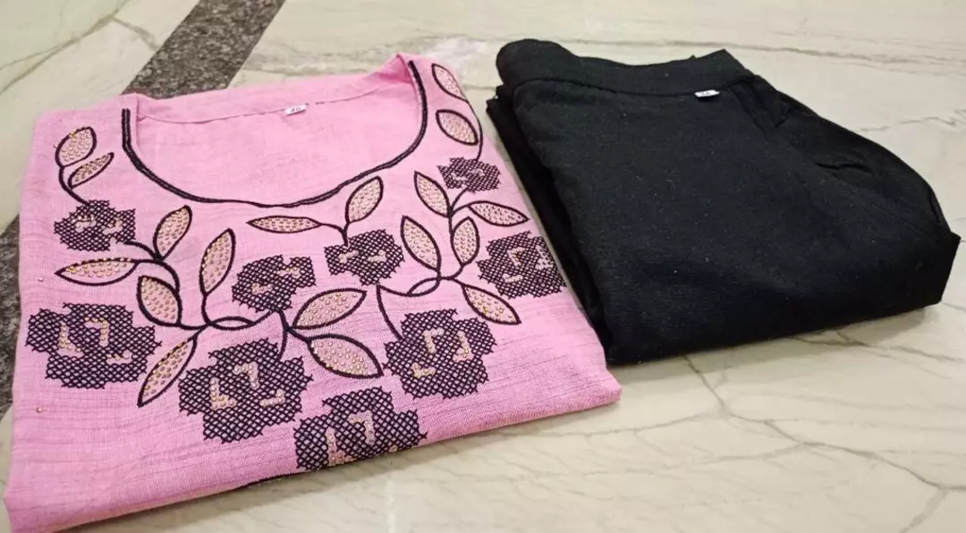 Post image Cotton embroidery kurti trouser set