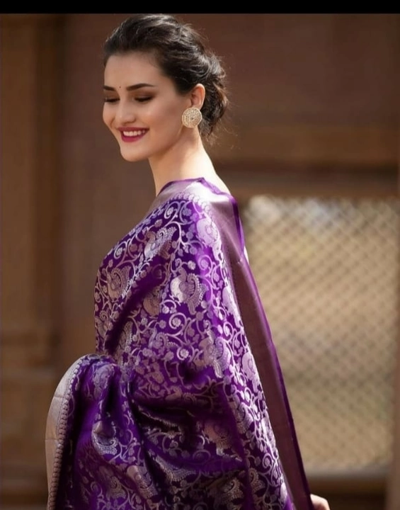 Purple peacock sarees uploaded by business on 6/27/2022