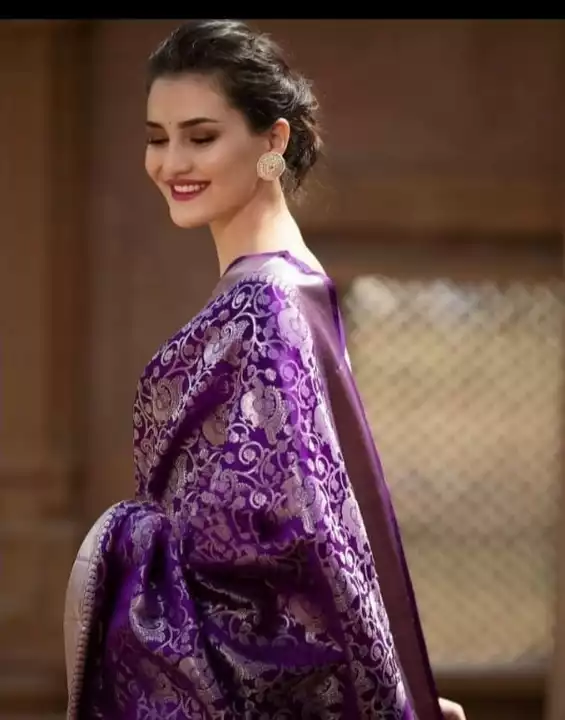 Purple peacock saree uploaded by business on 6/27/2022