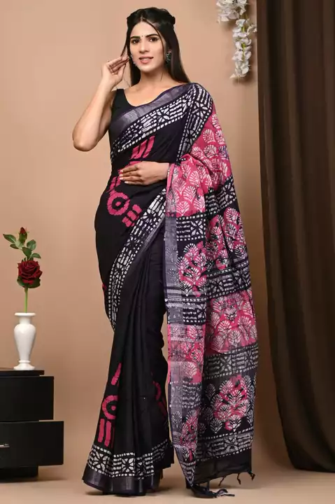 New Arrival linen sarees ... uploaded by business on 6/27/2022