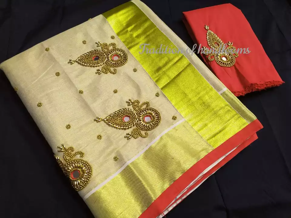 Post image Tissue hand work saree6.25 MtrBlouse-1 Mtr
Saree all colours available.....
Coustomized colours &amp; works........
Preebooking time -4 days.....

1360+$