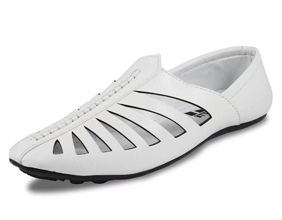🎉📣Lazy21 🥳 Synthetic Leather White 🤍 Slip On Comfort and Fashionable Casual Sandals For Men 😍🥳 uploaded by .lazy21.com on 6/27/2022