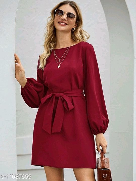 Belted Bishop Sleeve Mini Dress
 uploaded by business on 11/6/2020