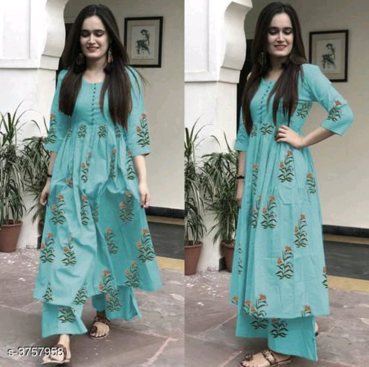 Long kurti with plazoo uploaded by Online selling on 6/27/2022