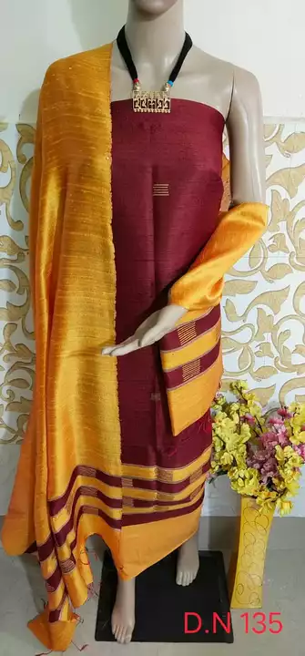 Post image Pure silk suit made in bhagalpur city which famous for silk. Suit look so attractive and classy