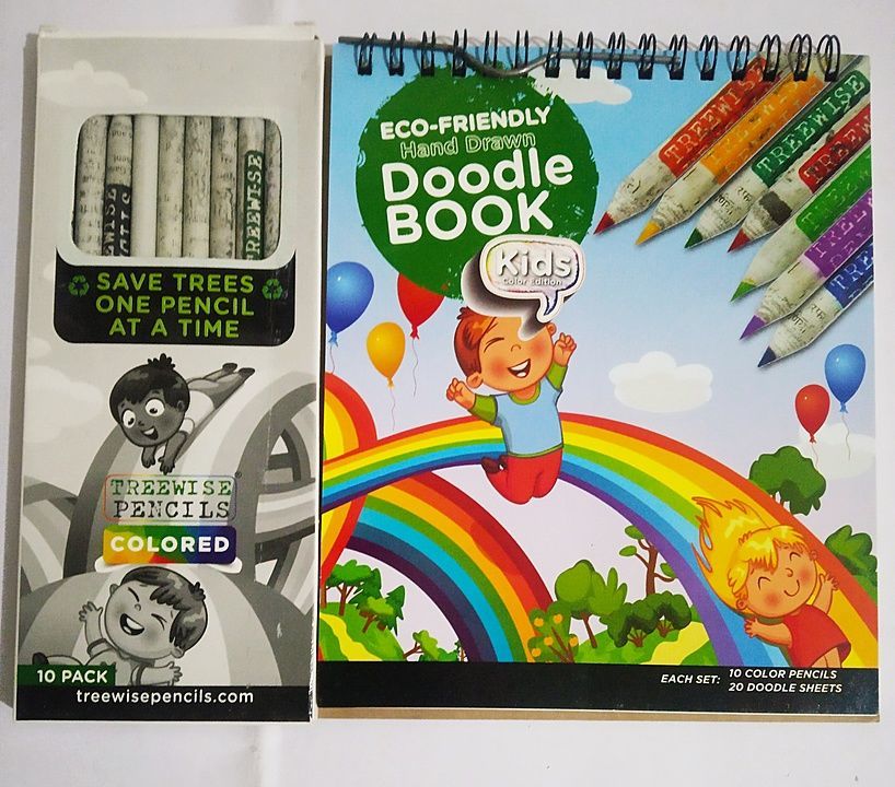 Kids Doodle Book (01nos)  with Woodfree Brown, Newspaper and Ball pens each 02nos uploaded by KAZ Eco Friendly Products on 11/6/2020