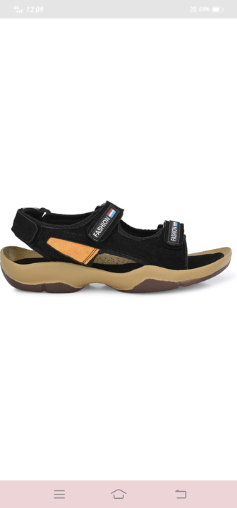 📣🎉 Lazy21 Pure Leather Black 🖤 Velcro Comfort And Fashionable Trendy Daily Wear Sandals For Men  uploaded by .lazy21.com on 6/28/2022
