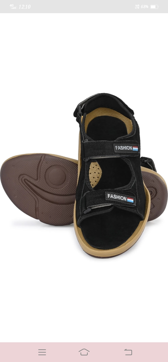 📣🎉 Lazy21 Pure Leather Black 🖤 Velcro Comfort And Fashionable Trendy Daily Wear Sandals For Men  uploaded by www.lazy21.com on 6/28/2022