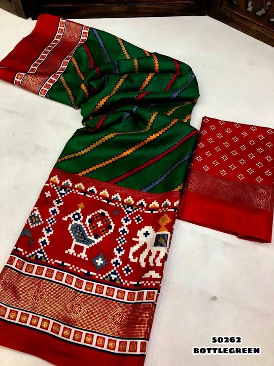 Post image Catalogue code - 50262
Launching new soft lenin silk with ikkat print foil print border &amp; foil printed pallu with contrast printed blouse
At just - 950 + Shipping 
Shipping charges - 90 (all over india)
- Silkora Quality Guranteedweight 450 Grams