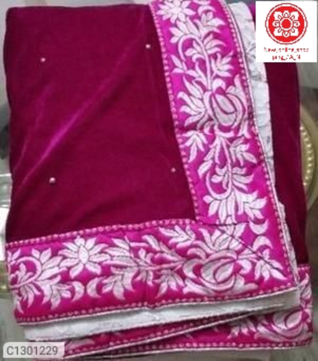 Product Name:* Varnam  Gorgeous Embroidered Velvet Saree uploaded by 🛒 BIG ONLINE SHOPPING 🛍️ on 6/29/2022