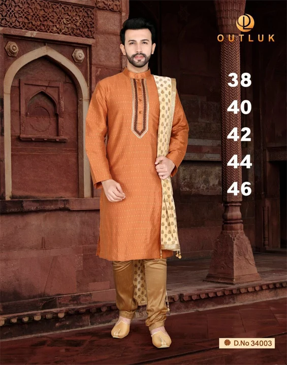 🔸 Fabric Details 🔸 ▪Kurta Fabric :- Self work Jacquard Silk with Embroidered Work Shyam ▪Pajama uploaded by SN creations on 6/29/2022