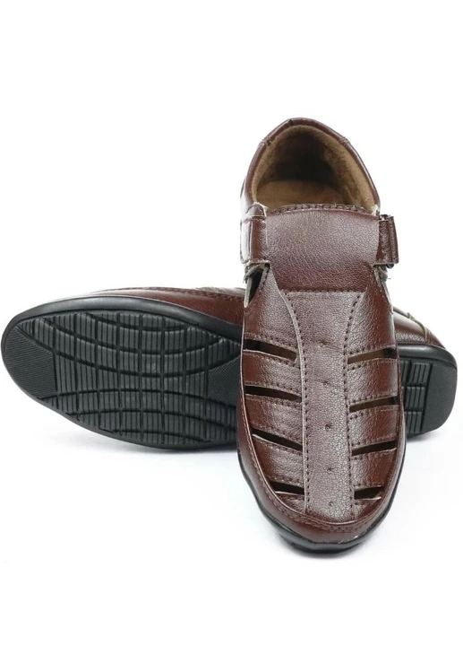 🥳🤩 Lazy21 Synthetic Leather Brown 🤎 Comfortable Velcro Casual Daily Wear Velcro Sandals For Men  uploaded by www.lazy21.com on 6/29/2022