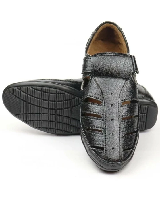 Lazy21 🥳 Synthetic Leather Black 🖤 Comfort And Fashionable Trendy Velcro Casual Sandals For Men 😍 uploaded by www.lazy21.com on 6/29/2022