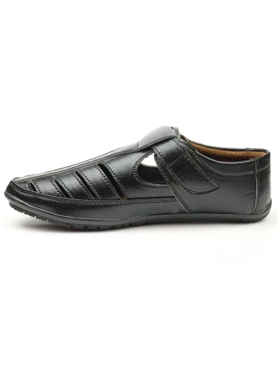 Lazy21 🥳 Synthetic Leather Black 🖤 Comfort And Fashionable Trendy Velcro Casual Sandals For Men 😍 uploaded by .lazy21.com on 6/29/2022