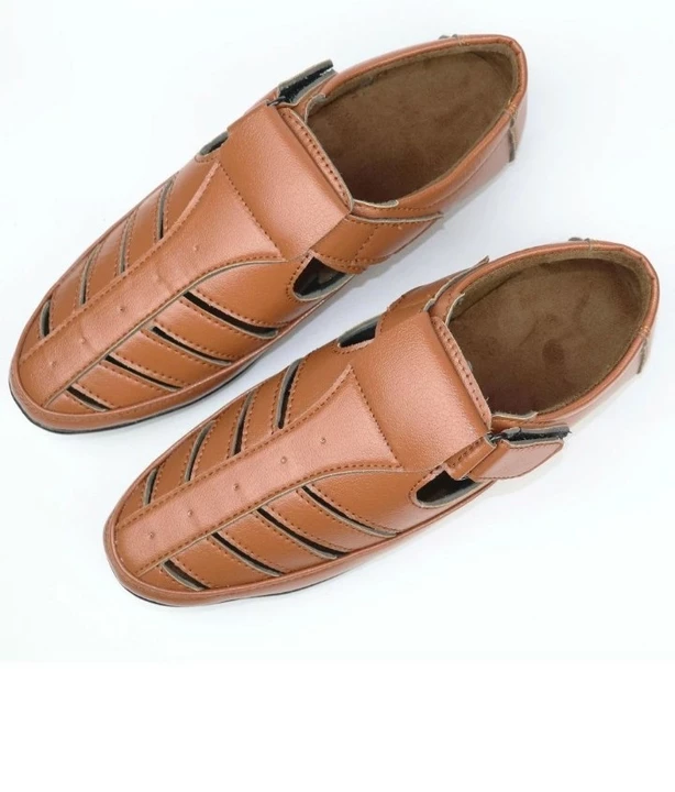 Lazy21 🤩 Synthetic Leather Tan 🤎 Comfort And Fashionable Trendy Velcro Casual Sandals For Men 😍🥳 uploaded by www.lazy21.com on 6/29/2022