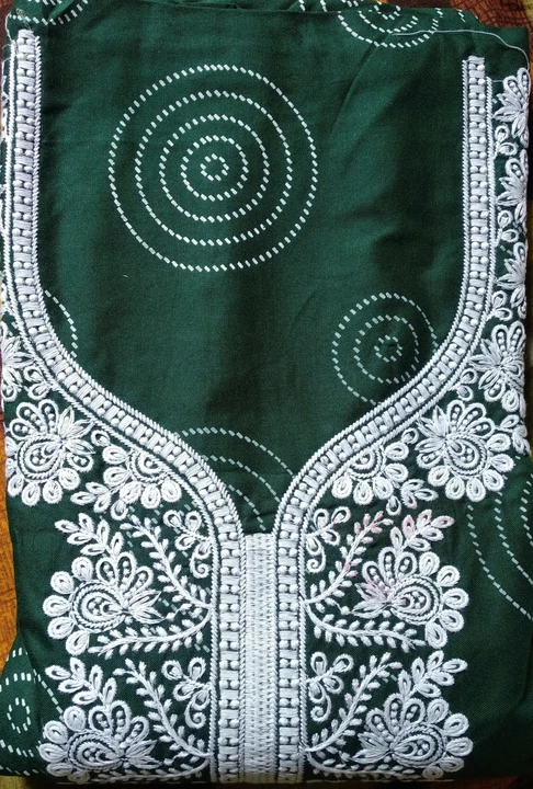Post image Green chikankari suit in cotton...Price-720/-If anyone want to buy this contact us 6398852342 on whatsapp
