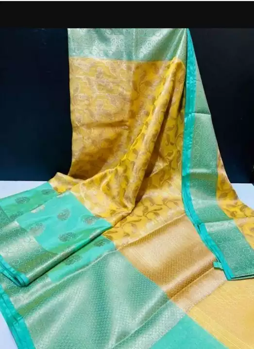 Post image Solid fancy banarasi kora sari