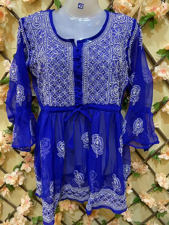 Chikankari short gown uploaded by business on 6/29/2022