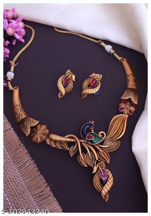 Alloy Gold Plated Peacock Style Met Jewelley Set uploaded by Retailer on 6/29/2022