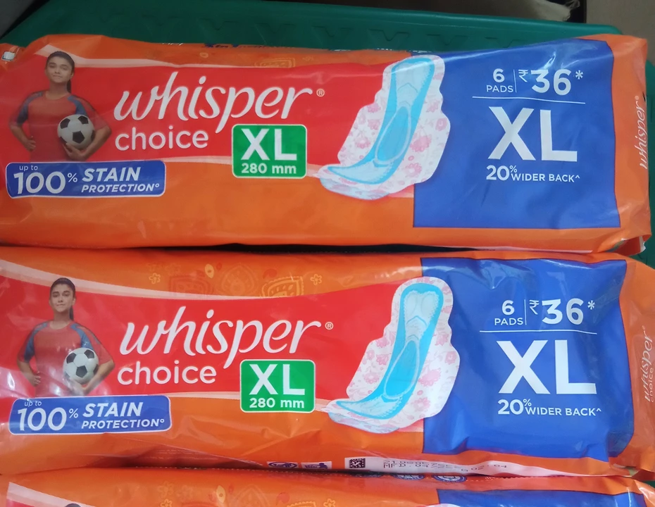 Whisper XL sanitary pad Mrp 36/- uploaded by business on 6/29/2022