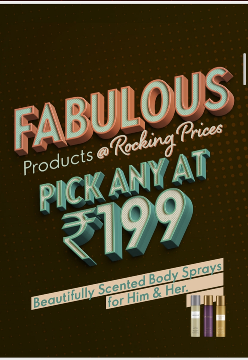 Post image Men and women body spray is available for 199 rupees only