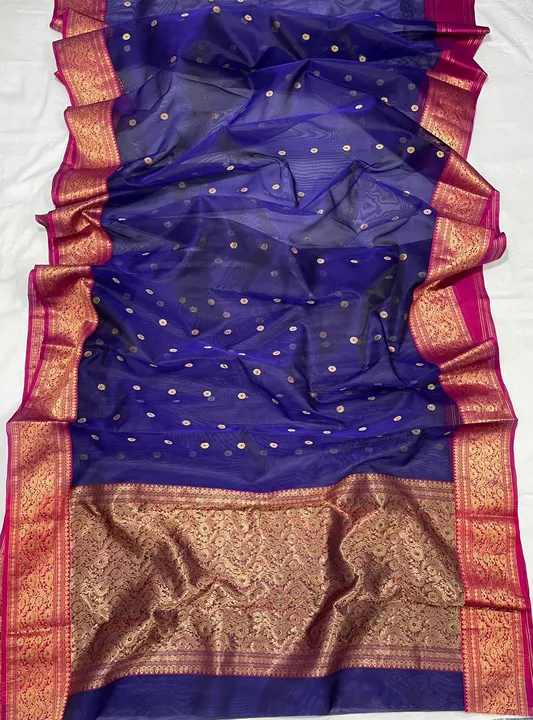 Pure chanderi nakshi border katan silk saree uploaded by Virasat chanderi handloom on 6/30/2022