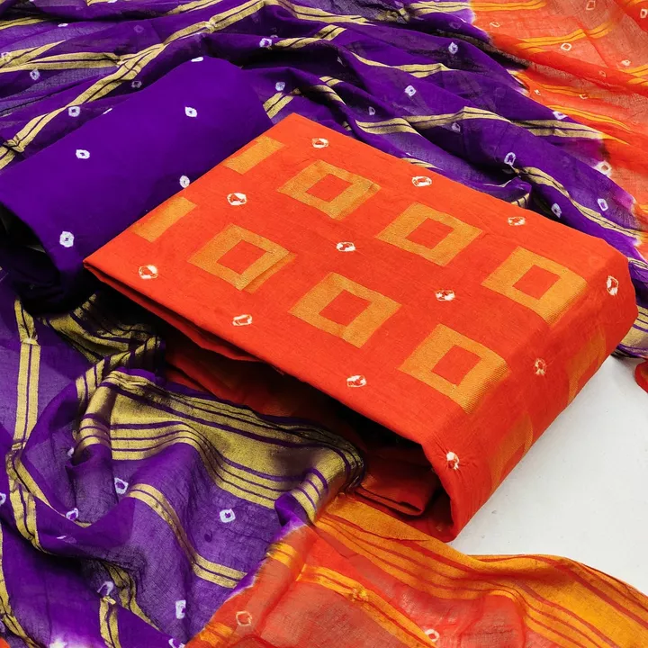 NEELKAMAL Pure   Cotton Bandhni Dress Materail* uploaded by Rajershi Store on 6/30/2022