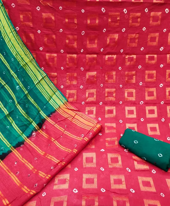 NEELKAMAL Pure   Cotton Bandhni Dress Materail* uploaded by Rajershi Store on 6/30/2022