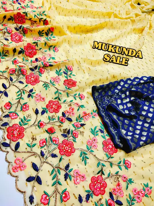 Post image *Mukunda Ashadam sales*🥳🥳
⚜️ Beautiful designer sarees...
⚜️ Allover jute weaving wt cutwork borders..
⚜️ Contrast Benares blouse..