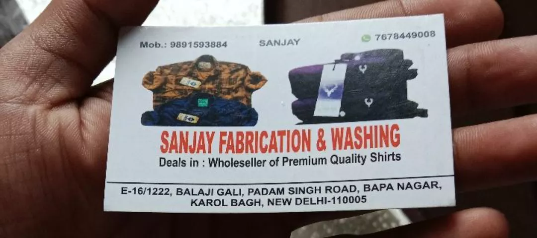 Visiting card store images of Sanjay garments