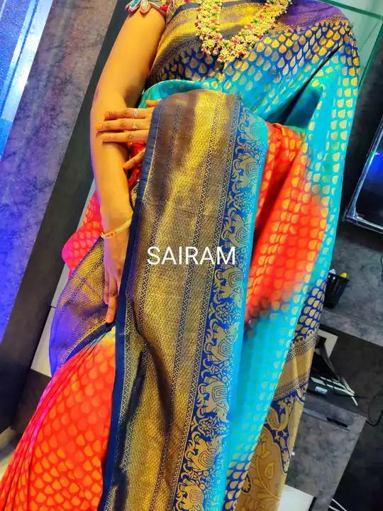 Post image 🌹🌹 SAIRAM 🌹🌹
👍 PURE Softy sowbhagya PATTU SAREES..❤️
👍 3D design in ALL over saree..
👍 Contrast Kanchi weaving Twin 🐘🐘 border..
👍 Contrast Rich Pallu and Blouse..
👍 Contrast Brocade Blouse..