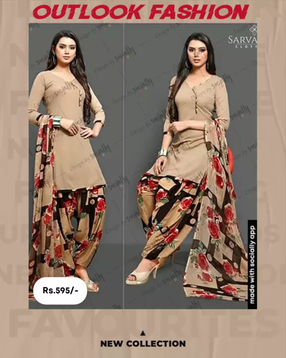 DRESS MATERIAL WITH DUPATTA  uploaded by OUTLOOK FASHION on 6/30/2022