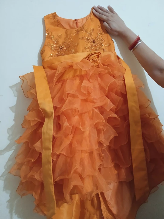 Orange frock for kids girl uploaded by business on 6/30/2022