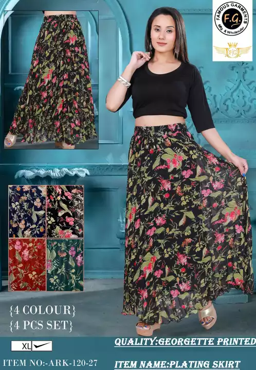 Georgette skirts nd plazo uploaded by business on 6/30/2022