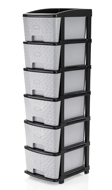 6 step colour - grey black Multipurpose drawer plastic modular home office parlour standing chest uploaded by VM BOND® on 6/30/2022
