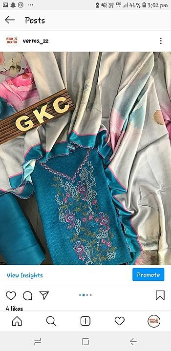 Pashmina suit work on shirt and beautiful printed shawl uploaded by business on 11/7/2020