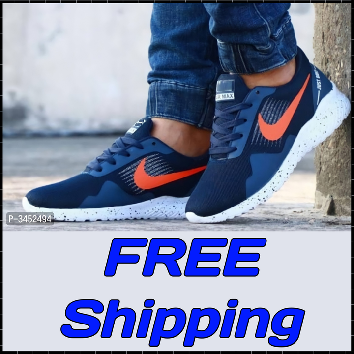 Men's Blue Mesh Self Design Sports Shoes | New Design Stylish Shoes uploaded by Online Shopping in India on 7/1/2022