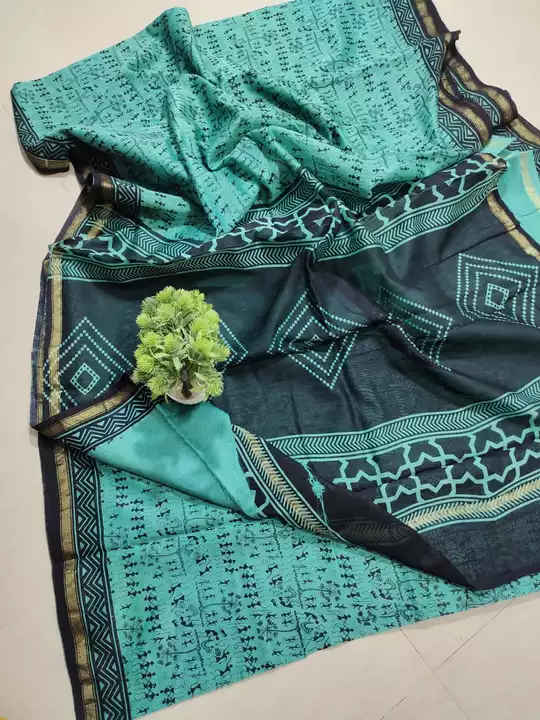 Product uploaded by Handloom chanderi block print saree on 7/1/2022