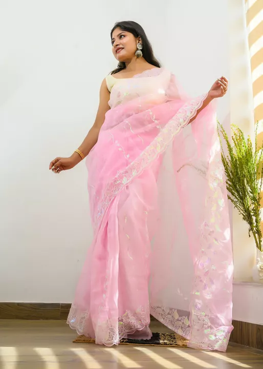 Soft Organza Embroidered Sarees  uploaded by Deval Creations on 7/1/2022